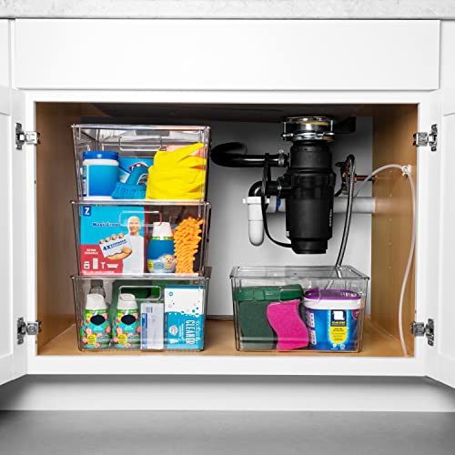 Large Plastic Storage Bins with Lids - Pantry Organizer XL 8 Pack