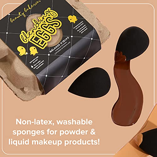 Black Beauty Bakerie Blending Egg Makeup Sponge Set - Latex-Free 6 Pack