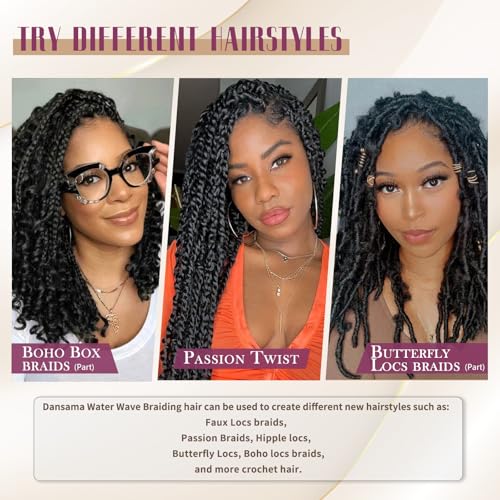 Dansama Passion Twist Water Wave Crochet Hair 18 Inch - Pack of 6, T1B/30