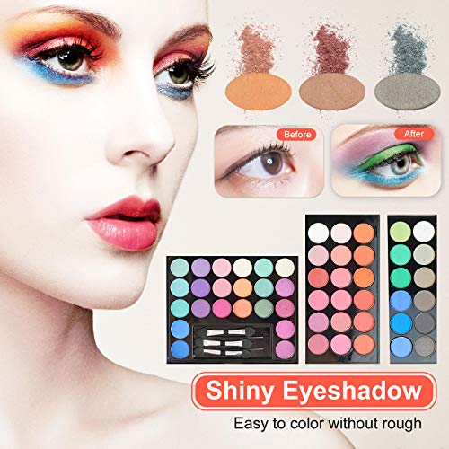 JasCherry 148-Color Shadow Palette with 60 Matte + 82 Shimmer Shades + 3 Blush/3 Brow Kit