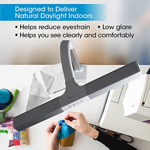 OttLite Extra Wide Area LED Clamp Lamp - White with 5 Brightness Levels