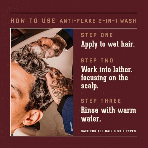 18.21 Man Made Anti-Flake 2-in-1 Shampoo & Conditioner - Hydrates Dry Scalp, Sweet Tobacco Scent