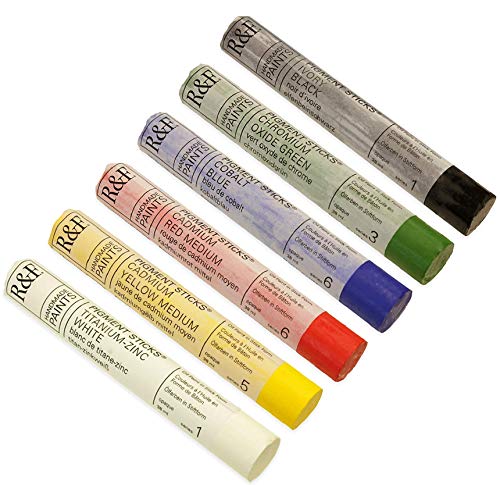 R&F Handmade Oil Pigment Stick Set - Opaque Artist Paints, 6x38ml