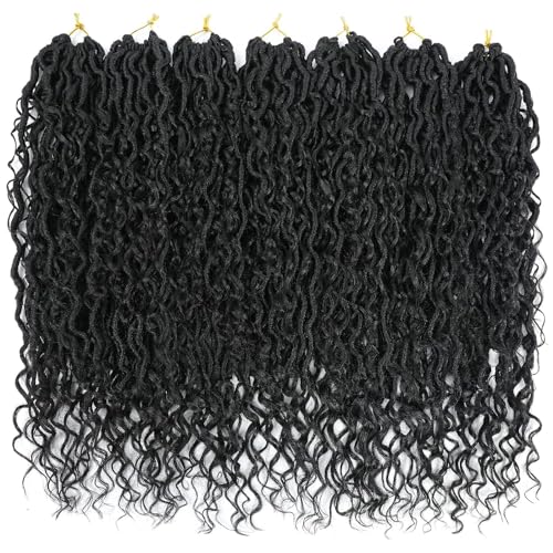24 Inch Faux Locs Crochet Hair 7 Packs Boho Curly Ends for Black Women