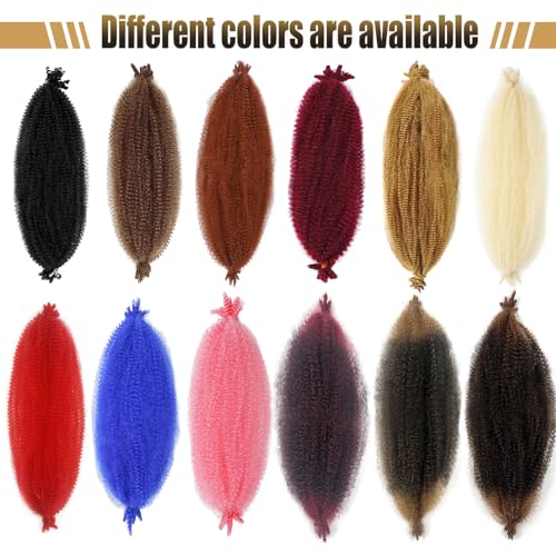 8 Pack 24 Inch Dark Brown Afro Spring Twist Hair for Soft Locs - Marley & Braiding Styles
