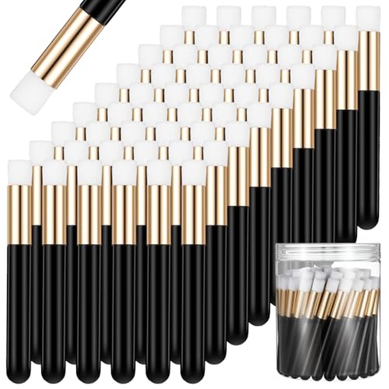 60 Pieces Lash Shampoo Brushes with Container, Eyelash Extension Cleansing Brush Nose Pore Cleaning Tool Peel off Blackhead Removing Tool Cosmetic Lash Cleanser Facial Cleansing