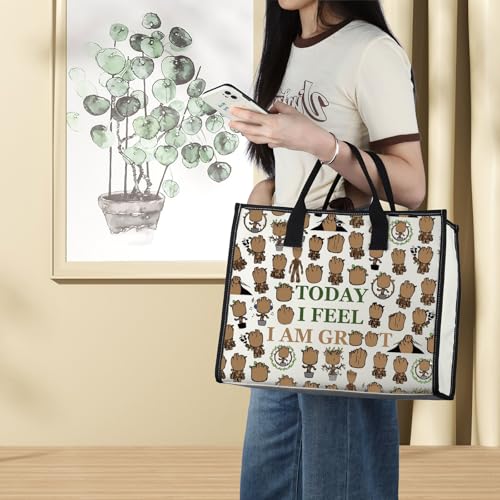 LEVLO Funny Groot Cosmetic Make Up Bag Groot Lover Inspired Gift Today I Feel I Am Groot Makeup Zipper Pouch Bag (Today I Feel LT)