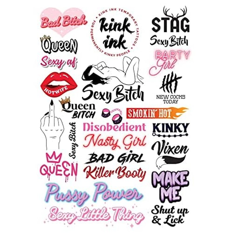24 x Vixen Temporary Tattoo Sexy Naughty Kinky Sticker