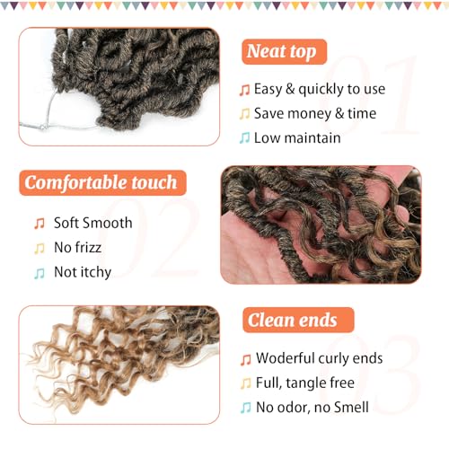 Forevery 16 Inch T27 Goddess Locs Crochet Hair - Pre-Looped Faux Locs for Black Women, 6-Pack