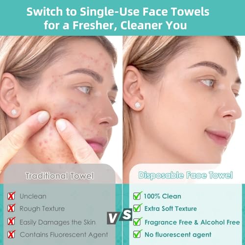 Disposable Face Towels 60 Count Pack - Ultra Soft Travel Facial Cloths