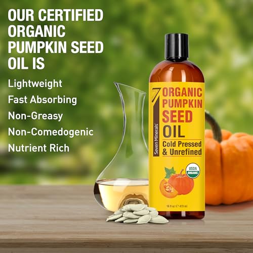 Organic Pumpkin Seed Oil for Hair & Skin - 16oz Cold-Pressed Moisturizer