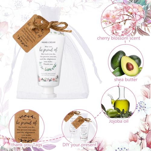 48 Sets Employee Appreciation Gifts Thank You Team Gifts Hand Mini Lotion Bulk Inspirational Travel Size Hand Cream for Employee Staff Coworker Team Teacher Party Favors(Cute)