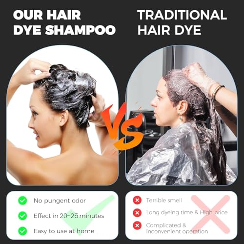 YOURTONE Black Hair Dye Shampoo 3-in-1 Hair Color, Conditioner & Shampoo for Gray Hair