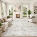 Yidanamy 8x10 Brown Washable Area Rug - Modern Abstract Carpet for Living Room
