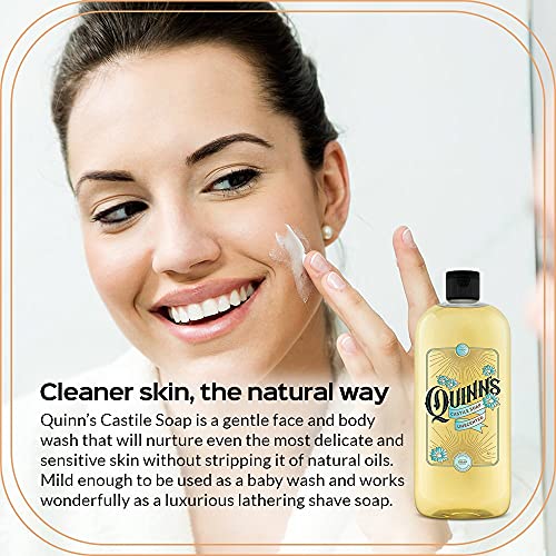 Quinn's Pure Castile Organic Unscented Liquid Soap 32 oz Alcohol Free Witch Hazel Cucumber & Mint 16 oz
