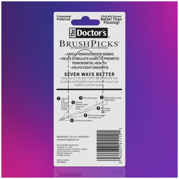 Interdental Toothpicks with Soft Rubber Bristles & Dental Picks - 120 Count Pack of 11