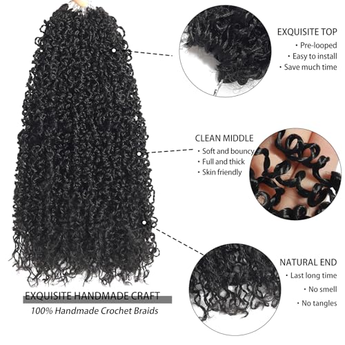 Pre-Twisted Yanky Twist Crochet Hair 14 Inch Short Fluffy Curly Braiding Hair - 1B Variation of THIS listing