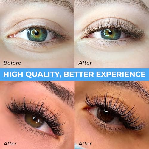TEGAN LASH 500 Wispy Premade Fans Eyelash Extensions, Handmade Volume Lashes, From 5D-9D, 0.05/0.07 Thickness, C/CC/D Curl, 9-15mm Length, Thin Base, Soft, Long-Lasting, Easy to Apply (5D-0.07-C-11)