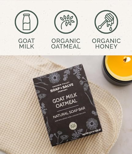 Unscented Oatmeal Honey Goat Milk Soap Bar 3-Pack for Dry & Sensitive Skin
