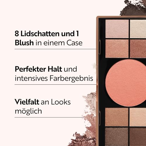 Elegant Vibes Makeup Palette - 8 Eyeshadows & Blush, Travel-Size Face Makeup