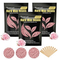 Painless Hard Wax Beans for Hair Removal, 10.5oz Upgraded Formula for Face, Eyebrow, Brazilian Bikini with 10 Applicators (3 Rose)