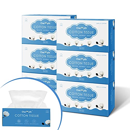 Charmyth Disposable Cotton Face Towels (600 Pack) - Organic, Lint-Free, Sensitive Skin