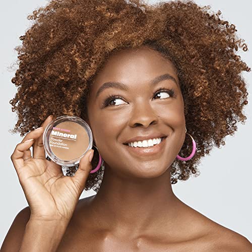 Ruby Kisses Mineral Pressed Powder Foundation, Medium to Full Coverage Natural Finish 0.35 Ounce (Honey Brown)
