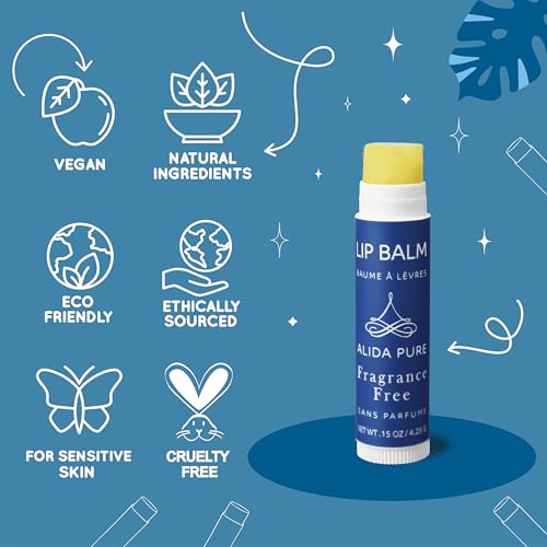 Vegan Lip Balm Set - Organic Jojoba & Avocado Oil, Melodies Assorted - 5 Tubes