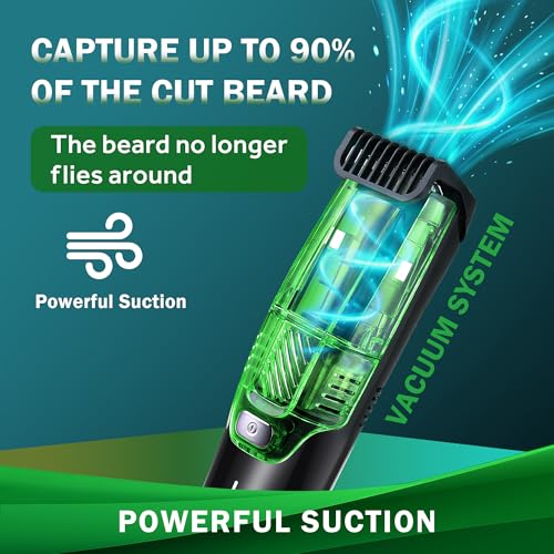 Vacuum Hair Clipper & Beard Trimmer for Men IPX6 Waterproof Electric Shaver