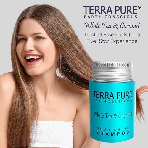 100 Pack 1 oz Travel Shampoo Bottles - White Tea & Coconut Hotel Toiletries Variation of THIS listing