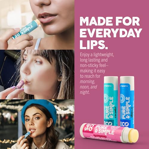 Organic Lip Balm Set - USDA Certified Natural Flavors, Eco-Friendly Packaging