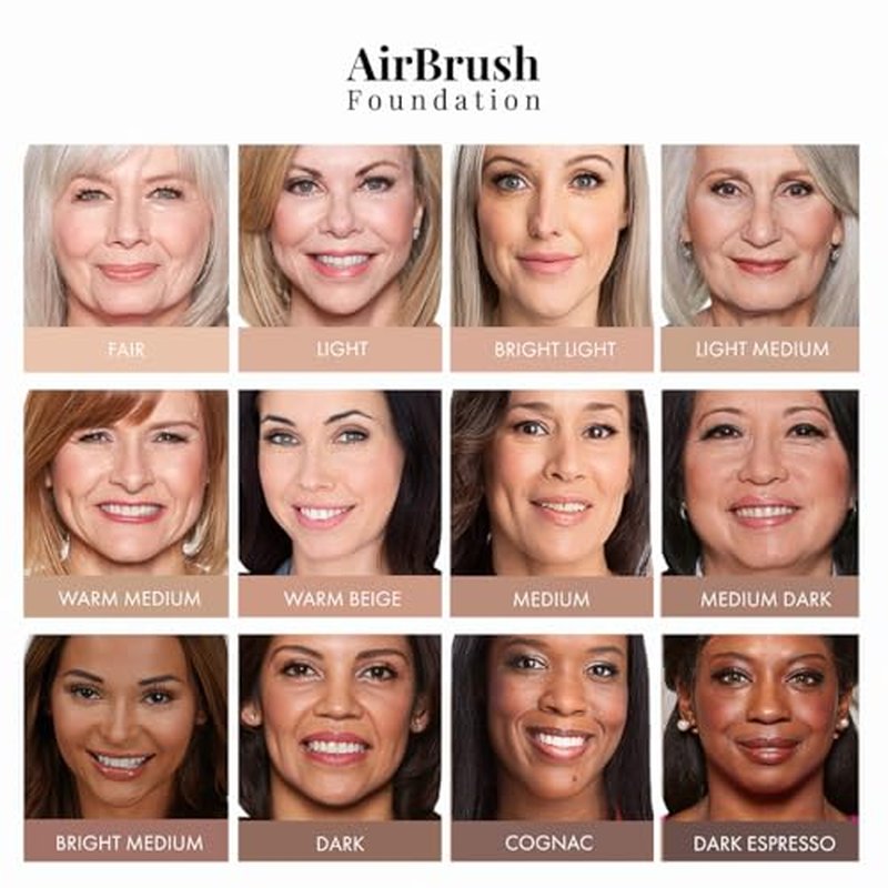 Jerome Alexander MagicMinerals AirBrush Foundation ? 2 Piece Set with Airbrush Foundation and Kabuki Brush - Spray Makeup with Anti-aging Ingredients for Smooth Radiant Skin - Light Medium