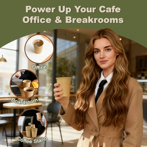 600 Pack Disposable Coffee Cups 8oz Leak-Proof Paper Cups for Hot & Cold Drinks