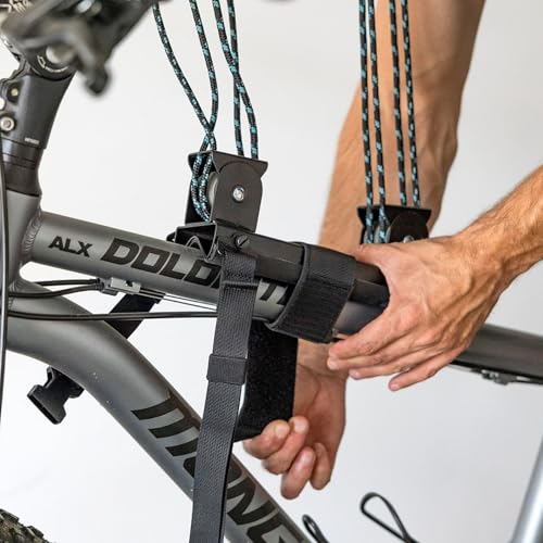 Garage Ceiling Bike Hoist System - Adjustable Pulley Lift for All Bikes