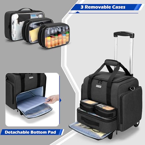 Tattoo Equipment Rolling Case with Removable Pouches - Heavy-Duty Organizer