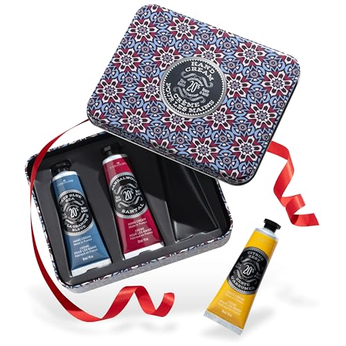 La Chatelaine Red Mosaic Hand Cream Trio and Luxury Soap Trio Gift Sets l Made in France | Plant-Based | Enriched with Organic Shea Butter