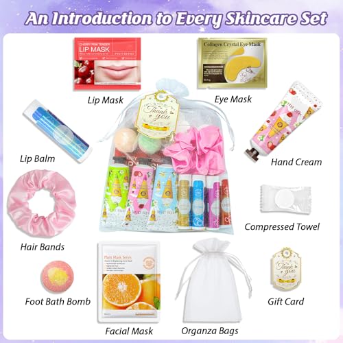 InkForge Purple 80PCS Spa Party Favors Kit for Girls & Women – Birthday & Sleepover Set