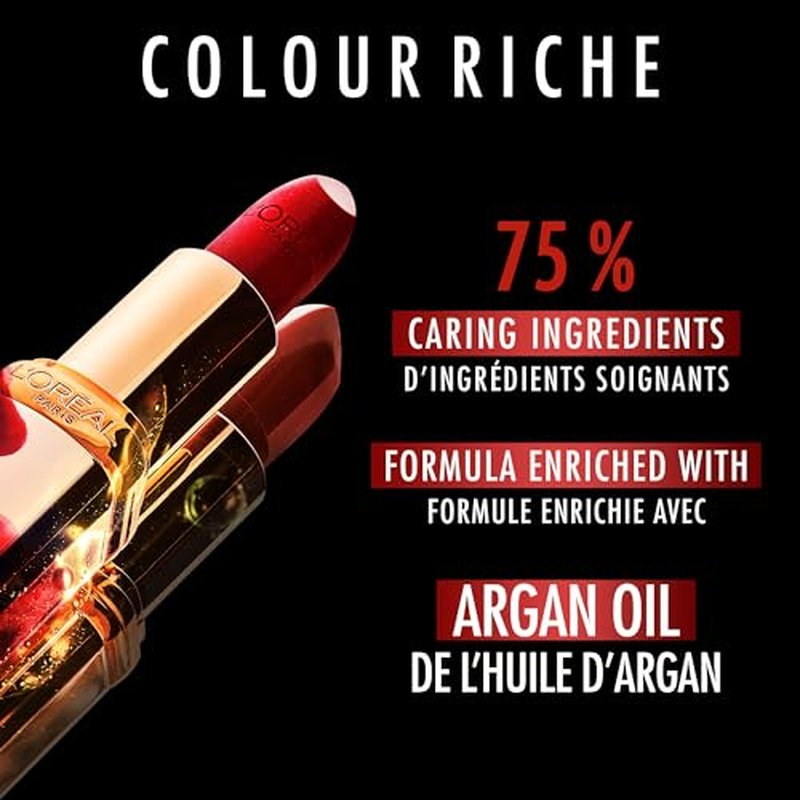 L'Or?al Paris Colour Riche Original Creamy, Hydrating Satin Lipstick Bundle with Argan Oil and Vitamin E, Tickled Pink, Fairest Nude, 1 Count Each