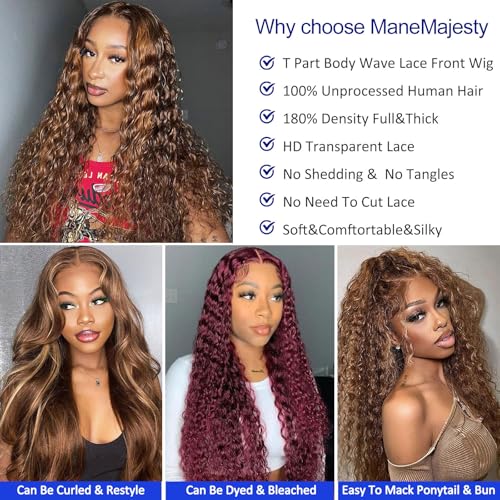 12 Inch Ombre Wet and Wavy Human Hair Lace Front Wig FS4/27 - T Part Variation