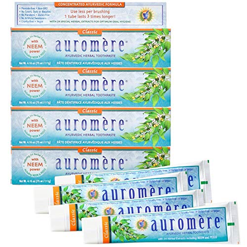 Neem & Clove Herbal Toothpaste with Mint - Classic Licorice 4 Pack, 4.16 oz