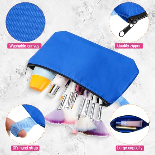 40 Pack Canvas Makeup Bags Bulk Zippered Pouches 10 x 5 x 2 Inch