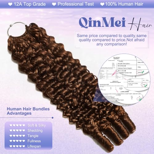 Crochet Human Hair Extensions - Burmese Curly, 14 Inch, 120g - Chocolate Brown - Miracle Knots
