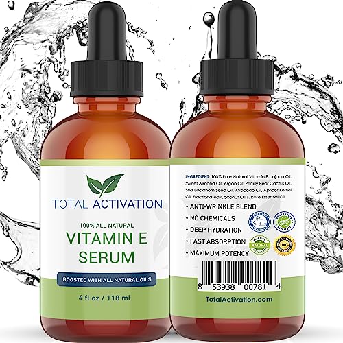 Organic Vitamin E Face Serum - 100% Pure Cold-Pressed Skin & Hair Oil - 4 oz