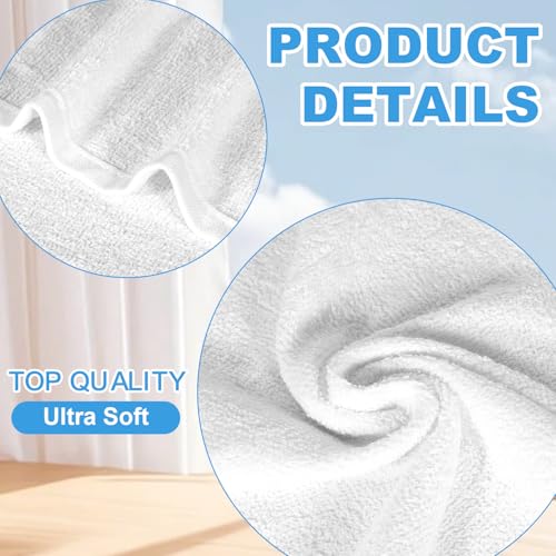 Cotton Washcloths Set - 36 Pack 12x12 Inch White Face & Body Cloths - Soft & Absorbent