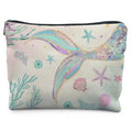 Mermaid Gifts for Women Girl, Mermaids Tail Makeup Bag Cosmetic Bag for Purse, Ocean Beach Coastal Makeup Zipper Pouch