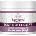 Lemant Organic Poke Root and Castor Oil Salve (4 oz) - Herbal Poke Root Salve infused with Castor Oil, Calendula, Plantain, Red Clover, Boswellia, Shea Butter, and Lavender