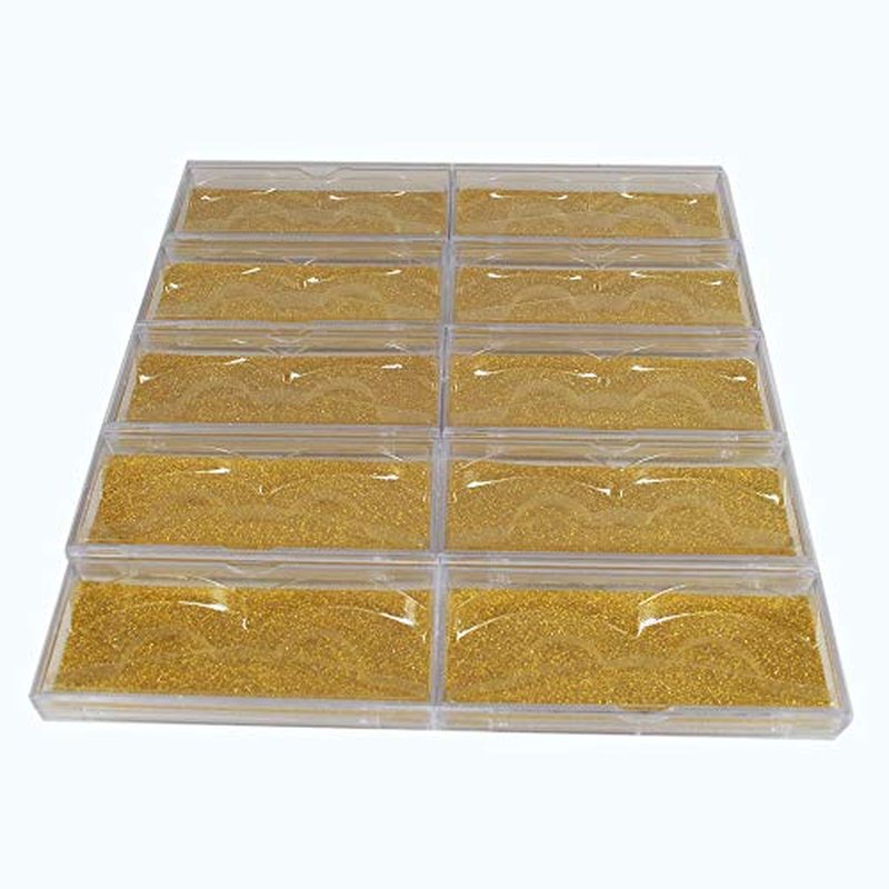 20pcs empty lash case packaging wholesale empty eyelash tray box gold (gold)