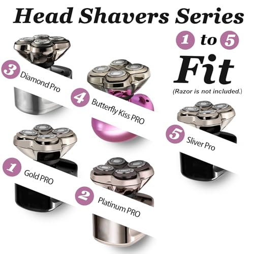 3 Pack Replacement Shaver Heads for Gold, Silver & Diamond Pro Series - Self-Sharpening Blades