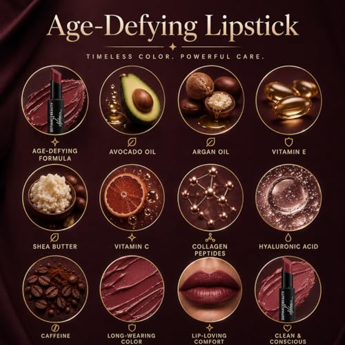 Unstoppable Age-Defying Lipstick - Moisturizing Long Lasting Lip Color - Deep Brown Mauve Pink - Variation of THIS listing