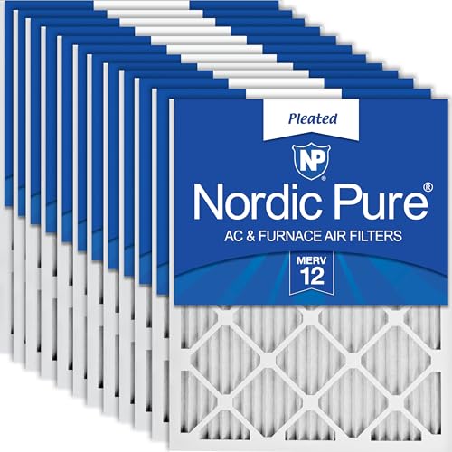 MERV 12 Pleated Air Filters 16x25x1 – 12 Pack for HVAC, Allergies